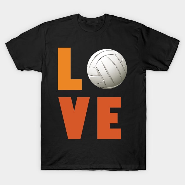 Girls volleyball love t shirt for women teens tweens T-Shirt by williamarmin